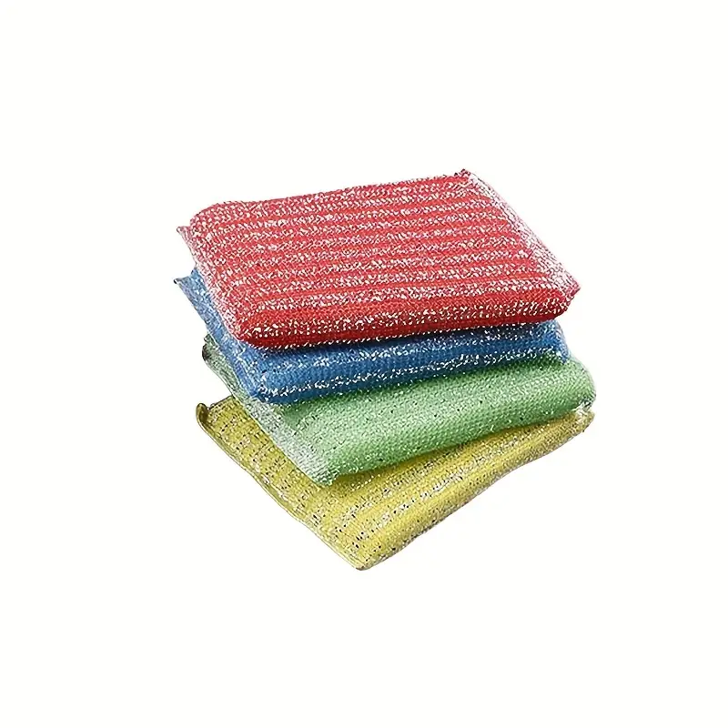 4pcs, Cleaning Brush, Fine Striped Wash  Cloth Sponge Wipe, Cleaning Supplies