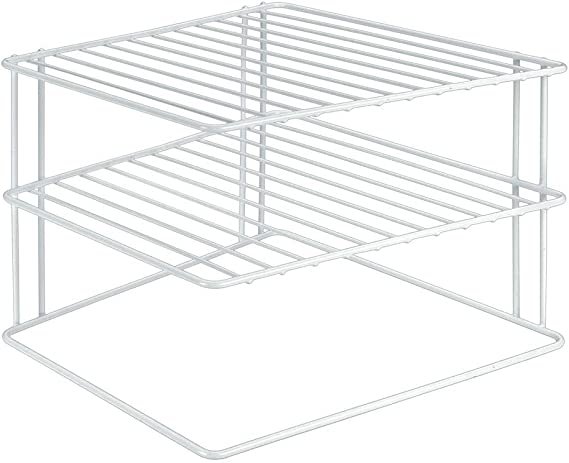 Corner 3 Tier Metal Deluxe Kitchen Plates Organizer Storage Rack Space Saver Shelf Dryer- 25x26x25 cm