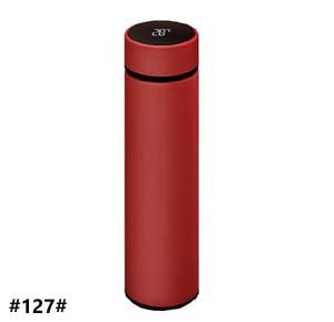 Stainless steel thermos flask with an internal filter and a digital touch screen red