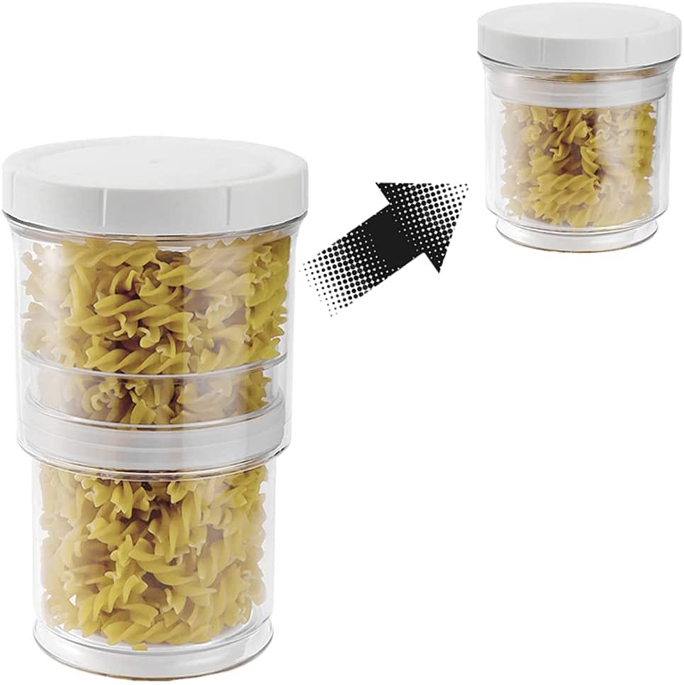 Waterproof Collapsible Airtight Container BPA FREE Kitchen & Pantry Organization Airtight Food Storage Containers with Lids Push Down To Remove Air 48 to 19 OZ