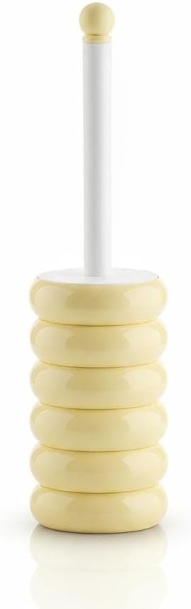 ​Modern Toilet Brush and Holder Set – Stylish Ribbed Wavy Design – Ergonomic Long Handle with Deep Cleaning Bristles – Space-Saving Decorative Bathroom Accessory.