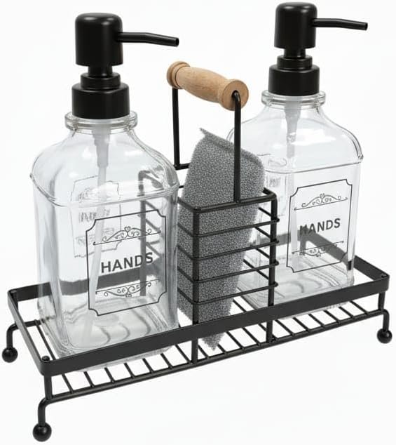 Glass Soap Dispenser with Stand