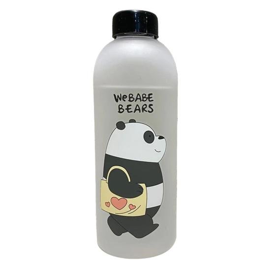 Cute Panda Bear Cup 1000ml Water Bottles Transparent Cartoon Water Bottle Drinkware Frosted Leak-proof Protein Shaker