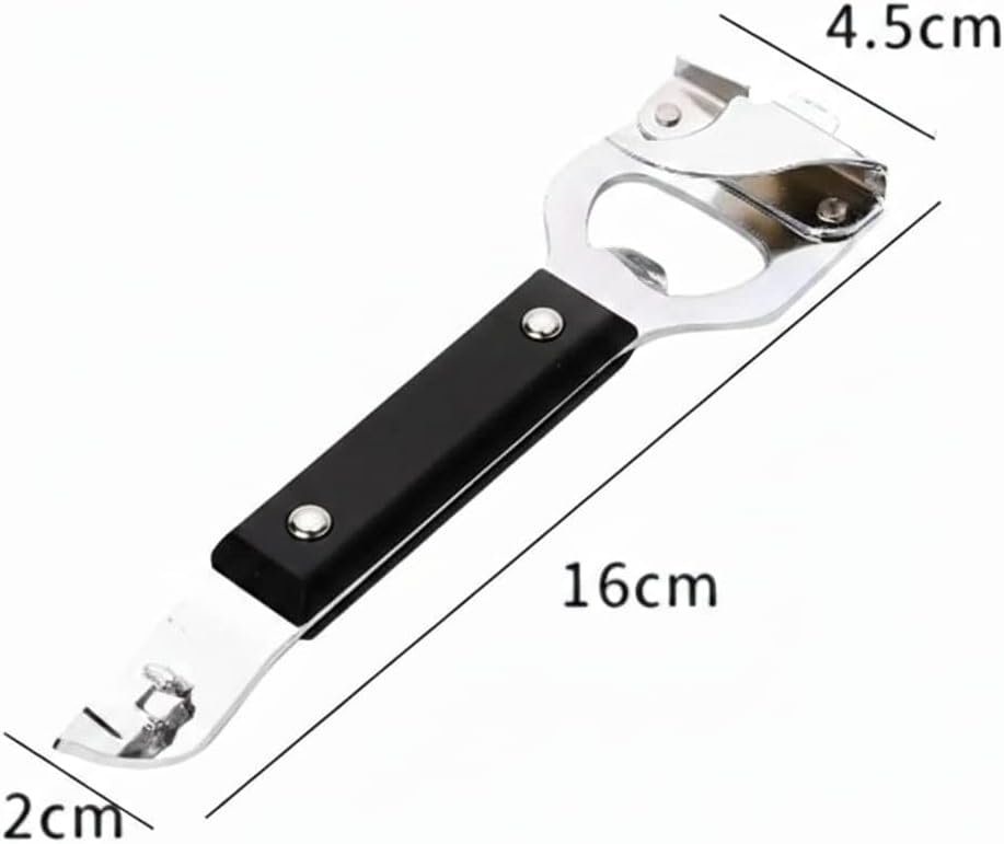 4-in-1 Multi-Functional Stainless Steel Bottle & Can Opener with Ergonomic Grip