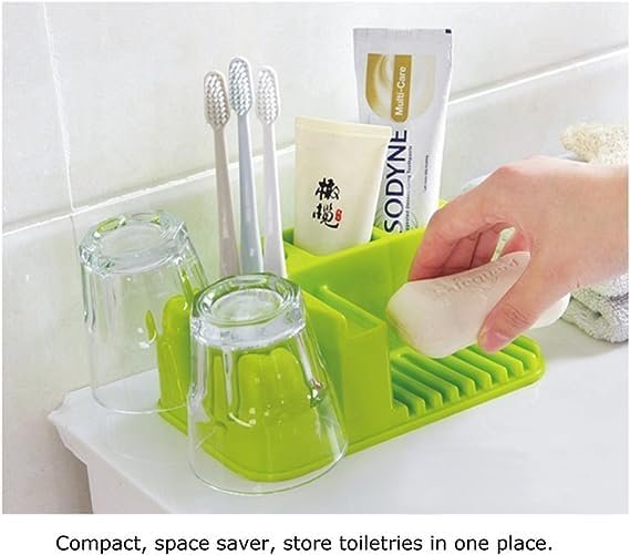 Toothbrush Cup Storage Rack Bathroom Washable Storage Organizer Stand Rack Multi Functional Toothbrush Holder