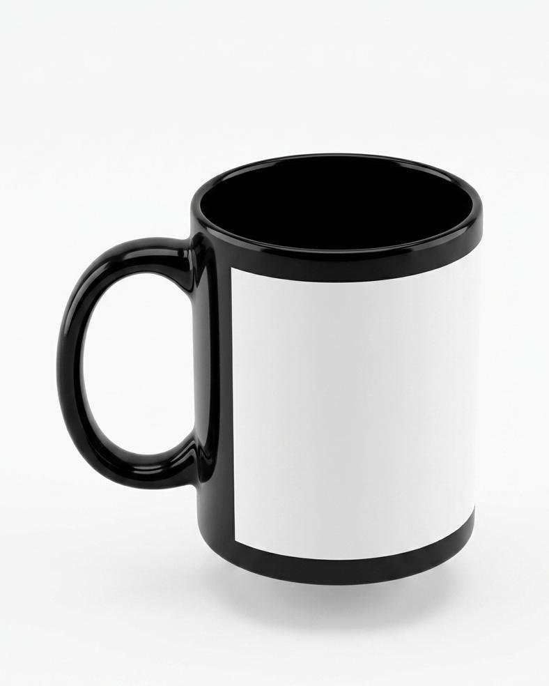 Premium Ceramic Coffee and Tea Mug with Modern Contrast Design Stylish Hot and Cold Beverage Cup for Home and Office Black and White