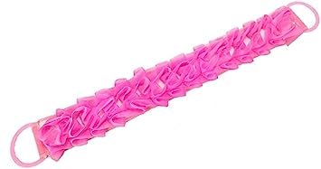 Double-Sided Lace Cloth Back Loofah Scrubber Bath Scrub Shower Sponge Long Exfoliating Back