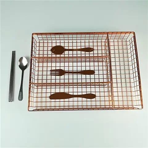 Grid, Cutlery Spoons, Kitchen Drawer Organizer, Stainless Steel Storage Container,
