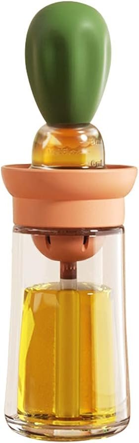 Oil Dispenser with Brush Glass 2 IN 1 Oil Dispensing Bottle with Basting Brush for Cooking Frying Baking Kitchen