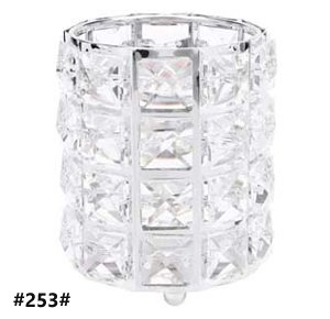 Crystal brush holder and silver makeup organizer