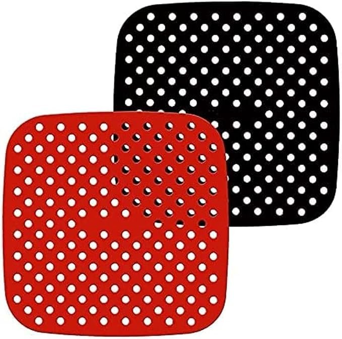 Reusable Air Fryer Liners Square Silicone Air Fryer Basket Mats 8.5 Inch Non Stick