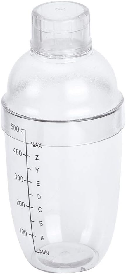 Cocktail Bottle, Clear Shaker Hand Drink Mixer Tea Shaker Cup Drink (500ml)