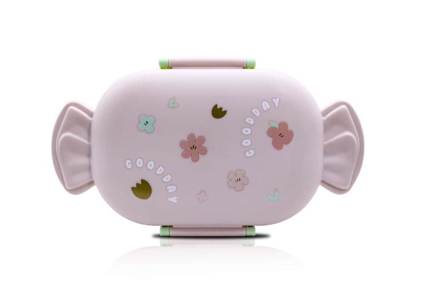 Lunch Box Portable Box Snack Box Child School Lunch Bag Adjuster with Spoon Fork 2 Compartment Microwavable