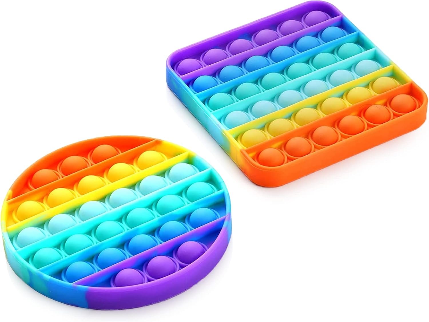 Push Pop Bubble Fidget Sensory Toys Pack Stress Reliever Toys Squeeze Sensory Toy for Kids with ADD, ADHD or Autism Assorted Colors and shape