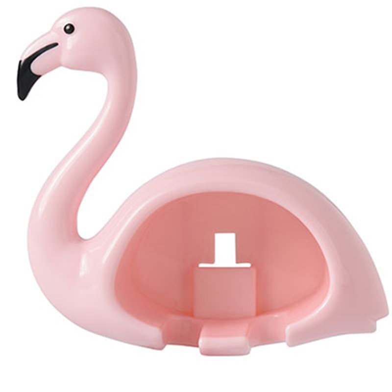 1 Piece Bathroom Wall Mounted Toothbrush Holder Cartoon Flamingo Shaped Toothbrush Rack