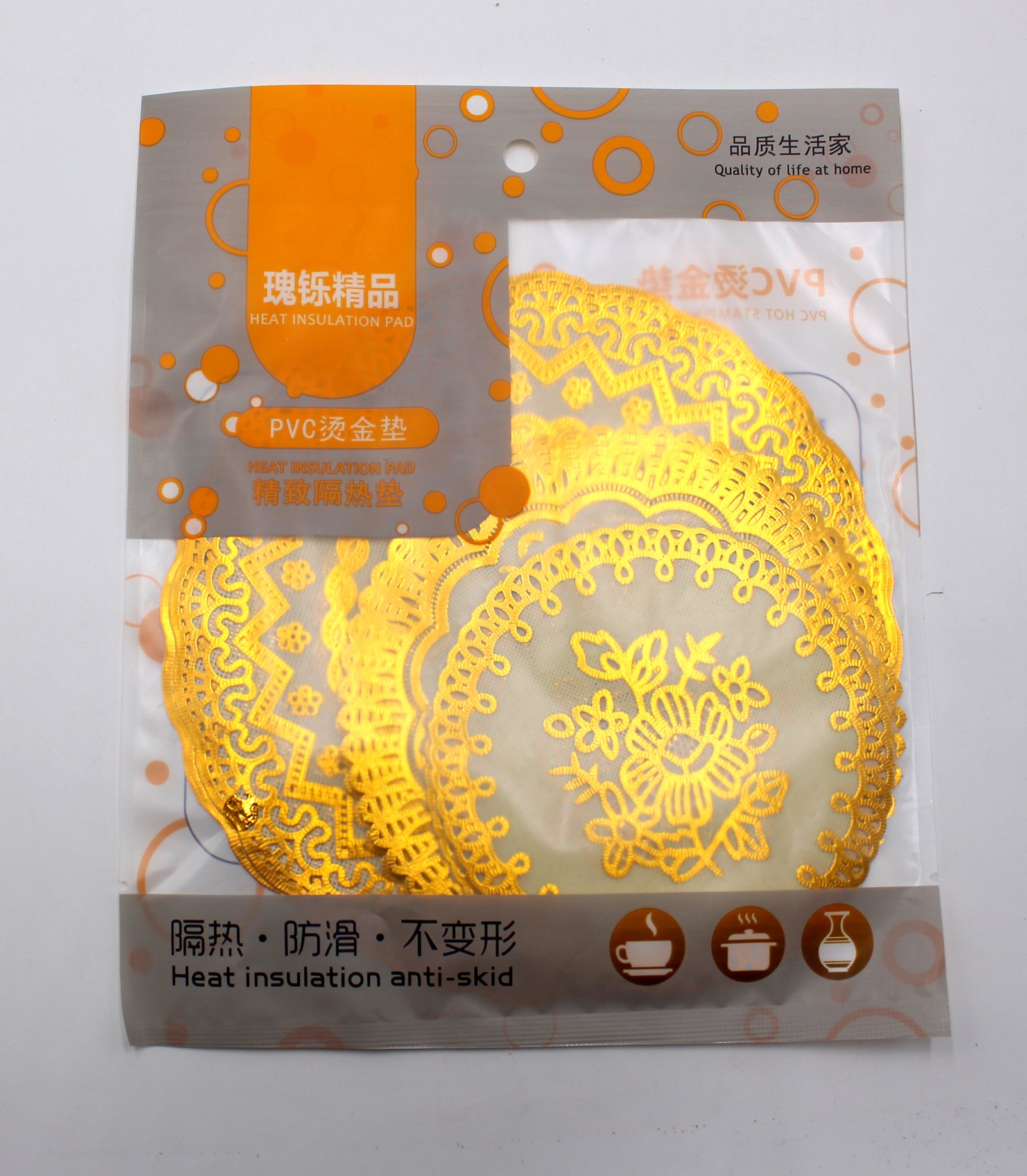 6Pcs/lot PVC hot stamping Placemat Place mat different sizes