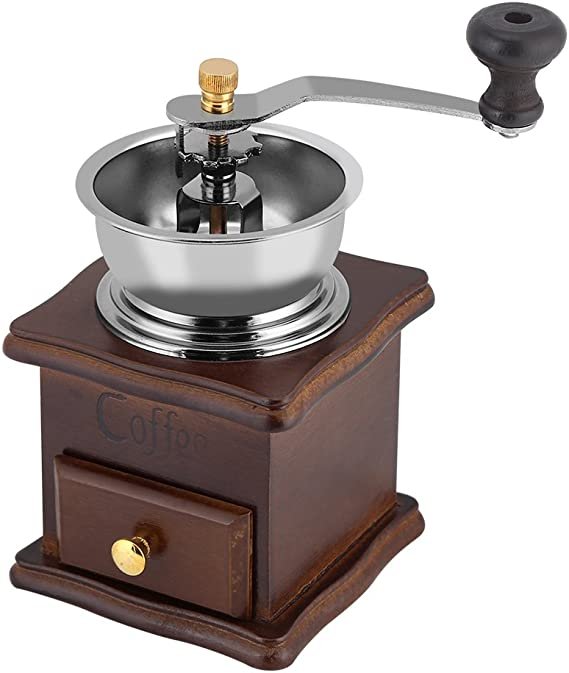 Manual Coffee Grinder, Vintage Style Wooden Hand Grinder Hand Coffee Grinder Roller Classic Coffee Mill Hand Crank Coffee Grinders