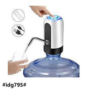 Rechargeable Wireless Auto Electric Gallon Bottled Drinking Water Pump Dispenser Switch, Automatic Electric Water Drinking Portable Button Pump for Kitchen Home Office and Outdoor Camping