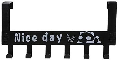 Over The Door 6 hook Rack - Decorative Organizer hooks for Clothes, Coat, Hat, belt, Towels - Stylish Over Door hanger for Home or Office Use