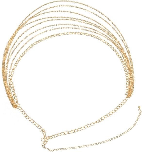 Fashion Layered Waist Chain Gold Metallic MultiLayered Body Chain Simple Suit Skirt Accessories For Women And Girls