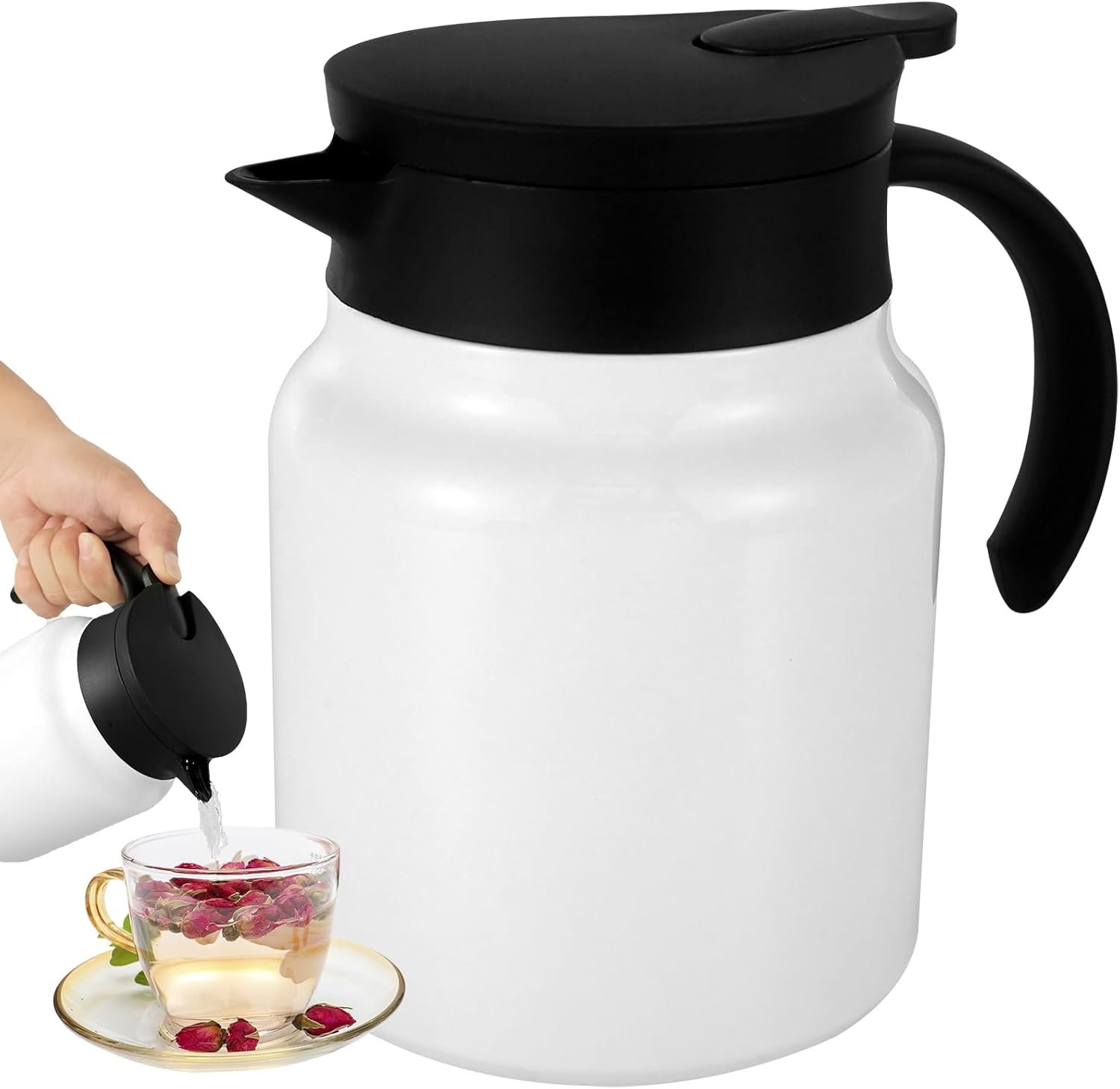 eapot, Thermal Insulation Tea Pot, Small Coffee Pot, Household Stainless Steel Kettle, Stewed Teapot Small Coffee Pot for Home Kitchen 1000 ML