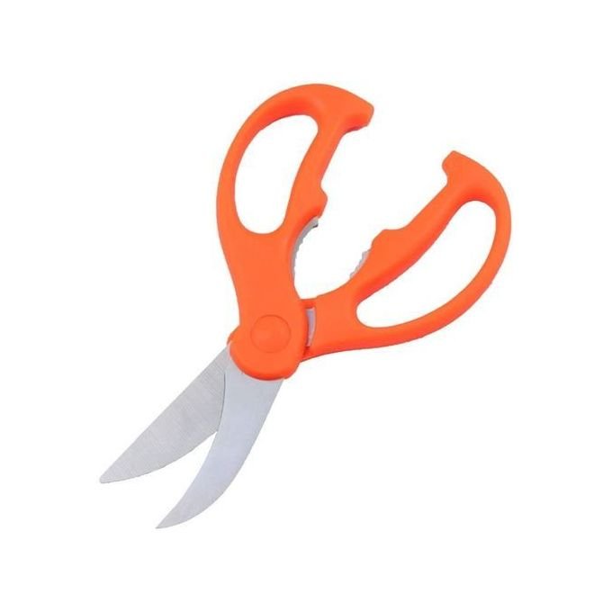 Stainless Steel Chicken Scissors with Plastic Handle, Orange and Silver - 25.5 x 10.5 cm