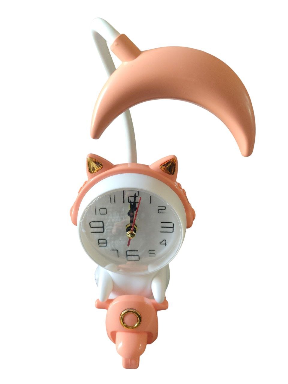 LED Table Lamp with Clock Adjustable Study Desk Lamp LED Table Reading Light and Night Light for Kids Room