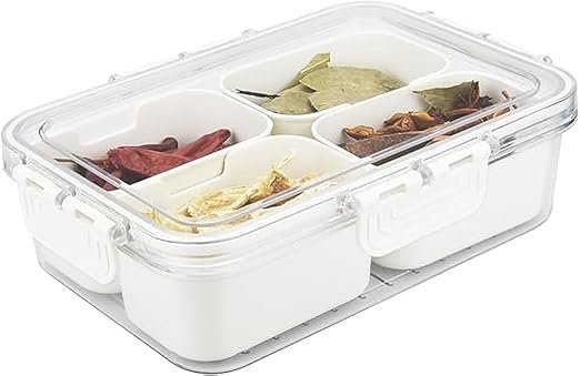 Divided Serving Tray with Lid and Handle Snack Box Container - Clear snack box that can hold candy