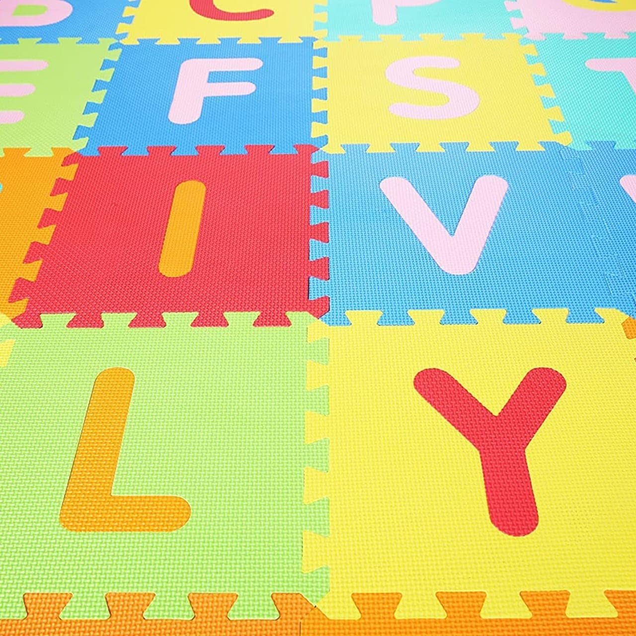 ​Alphabet Foam Play Mat for Toddlers – Interlocking EVA Foam Floor Tiles, Soft Non-Toxic Puzzle Mat for Kids  Playroom Nursery & Gym – 10 Large Colorful Tiles