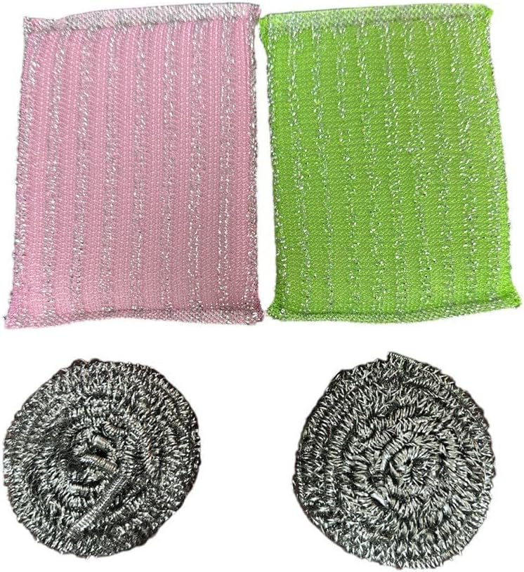 2 Pieces Ball Stainless Steel Wool And 2 Pieces Wool Kitchen